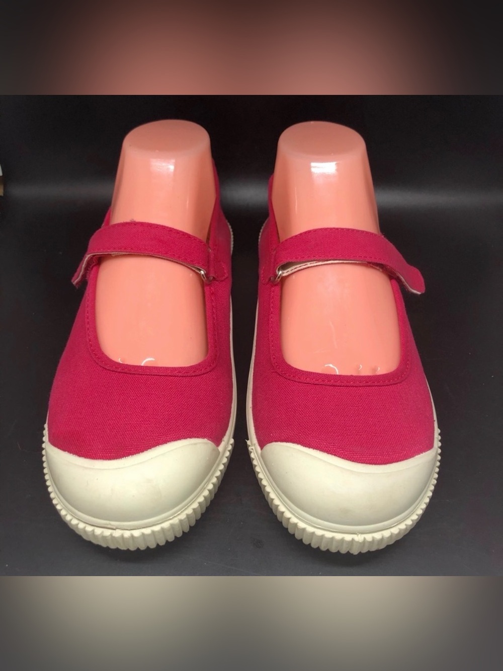 Keen Red Pink Mary Jane Canvas 100% Vulcanized Rubber Sole Shoes US 6